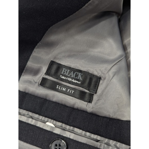 Ermenegildo Zegna Saks Fifth charcoal Slim Fit Suit Jacket Wool Blazer 44L 48" - Picture 8 of 15